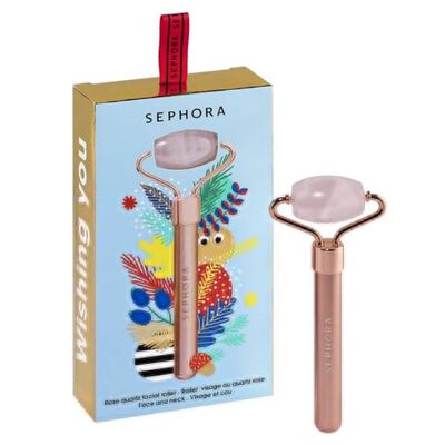 ROSE QUARTZ FACIAL ROLLER (MINI ROLLER FACIAL-NAVIDAD)
